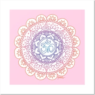 Peach Ohm Mandala Posters and Art